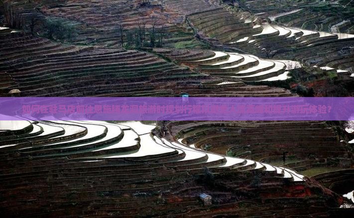 如何在驻马店前往恩施腾龙洞旅游时规划行程以避免人流高峰和提升游玩体验？
