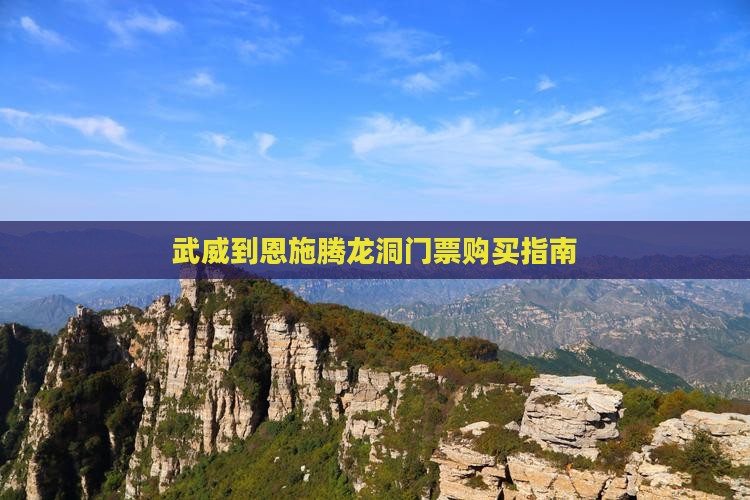 武威到恩施腾龙洞门票购买指南