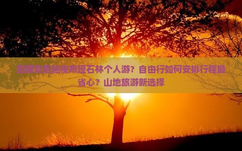 固原到恩施梭布垭石林个人游？自由行如何安排行程最省心？山地旅游新选择