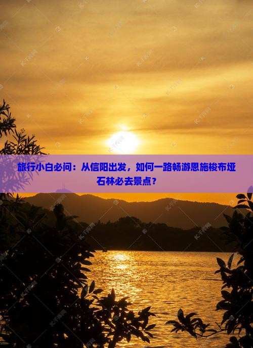 旅行小白必问：从信阳出发，如何一路畅游恩施梭布垭石林必去景点？