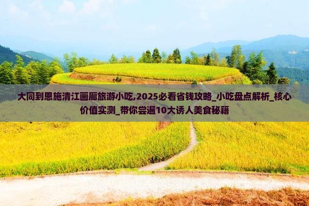 大同到恩施清江画廊旅游小吃