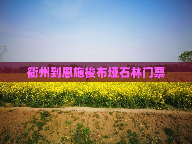 衢州到恩施梭布垭石林门票