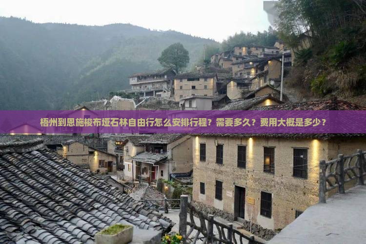 梧州到恩施梭布垭石林自由行怎么安排行程？需要多久？费用大概是多少？