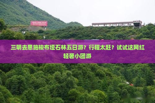 三明去恩施梭布垭石林五日游？行程太赶？试试这网红轻奢小团游