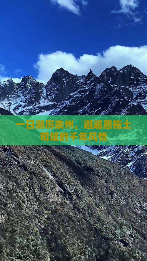 一日游历泰州，邂逅恩施土司城的千年风情