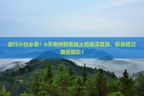 旅行小白必看！6天泰州到恩施土司城深度游，你会错过哪些精彩？