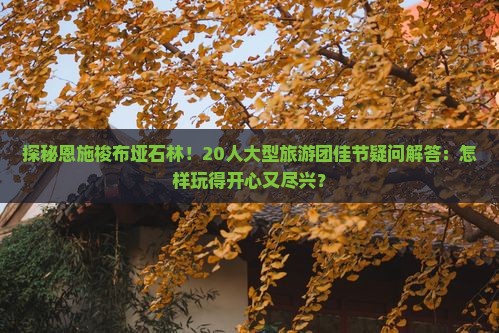 探秘恩施梭布垭石林！20人大型旅游团佳节疑问解答：怎样玩得开心又尽兴？