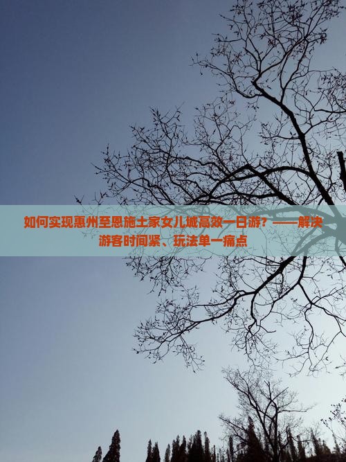 如何实现惠州至恩施土家女儿城高效一日游？——解决游客时间紧、玩法单一痛点