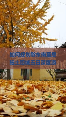 如何规划黔东南至恩施土司城五日深度游路线与攻略？