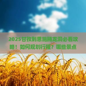 甘孜到恩施腾龙洞必去地