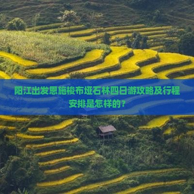 阳江出发恩施梭布垭石林四日游攻略及行程安排是怎样的？