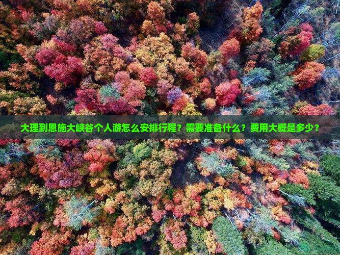 大理到恩施大峡谷个人游怎么安排行程？需要准备什么？费用大概是多少？