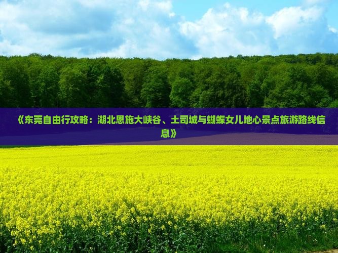 《东莞自由行攻略：湖北恩施大峡谷、土司城与蝴蝶女儿地心景点旅游路线信息》