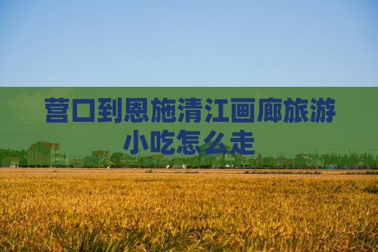 营口到恩施清江画廊旅游小吃