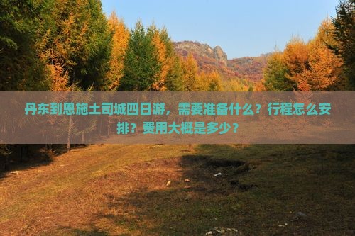 丹东到恩施土司城四日游，需要准备什么？行程怎么安排？费用大概是多少？