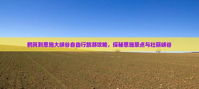 鹤岗到恩施大峡谷自由行旅游攻略，探秘恩施景点与壮丽峡谷