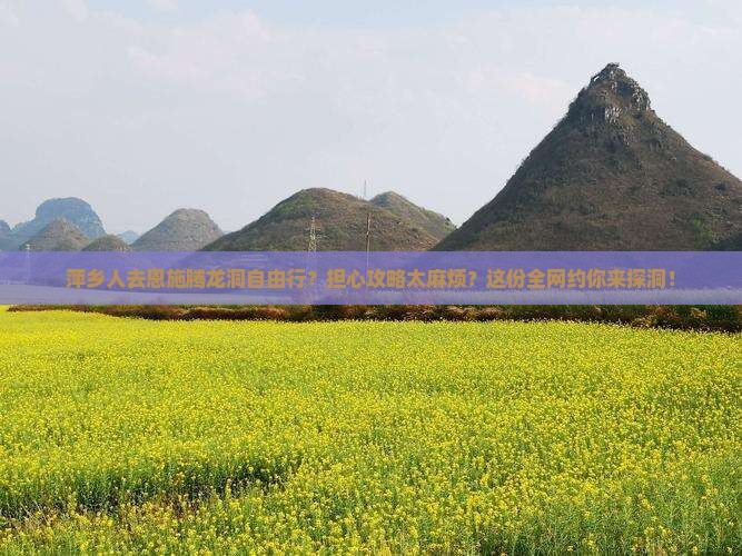 萍乡人去恩施腾龙洞自由行？担心攻略太麻烦？这份全网约你来探洞！