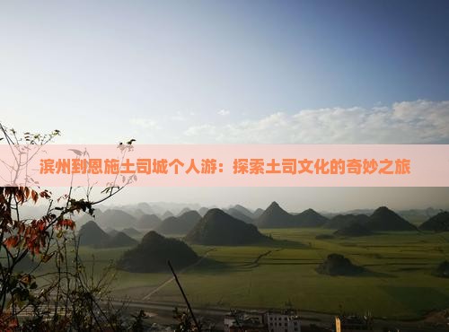 滨州到恩施土司城个人游：探索土司文化的奇妙之旅