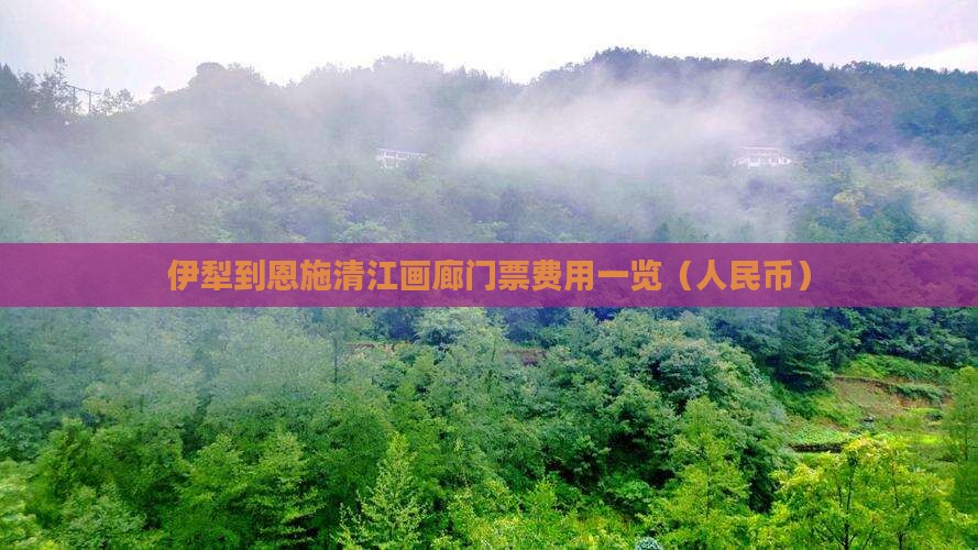 伊犁到恩施清江画廊门票费用一览（人民币）