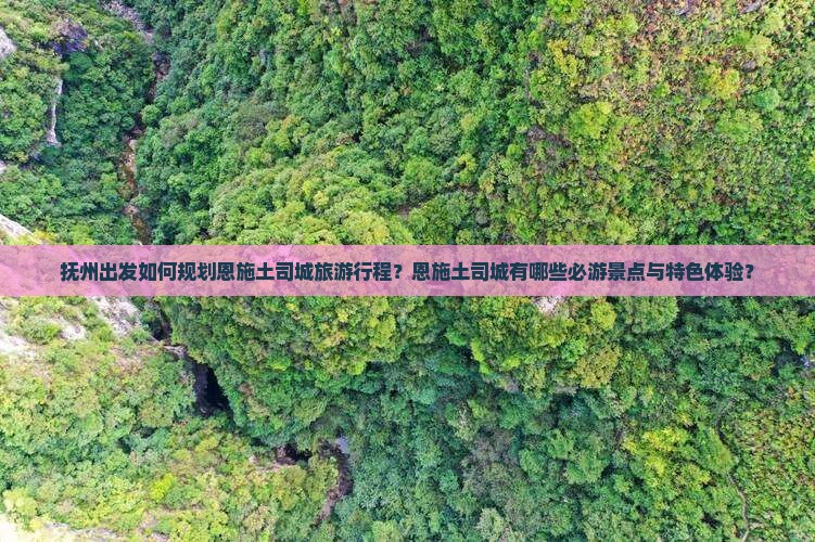 抚州出发如何规划恩施土司城旅游行程？恩施土司城有哪些必游景点与特色体验？