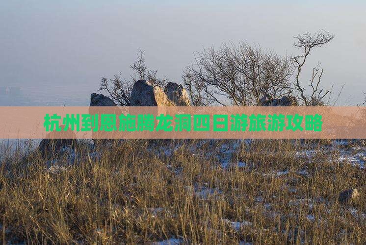 杭州去恩施腾龙洞四日游