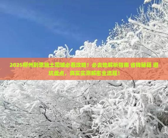 柳州到恩施土司城必去地