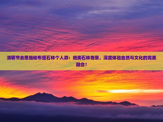 清明节去恩施梭布垭石林个人游