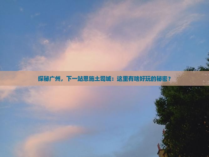 广州去恩施土司城哪里玩