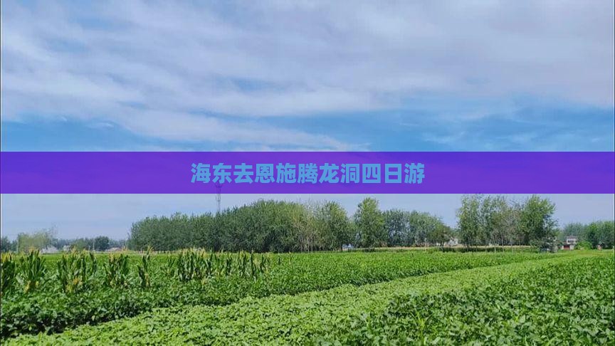 海东去恩施腾龙洞四日游