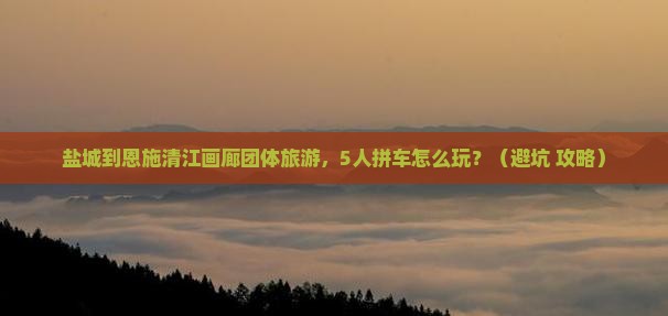 盐城到恩施清江画廊团体旅游