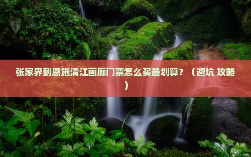 张家界到恩施清江画廊门票