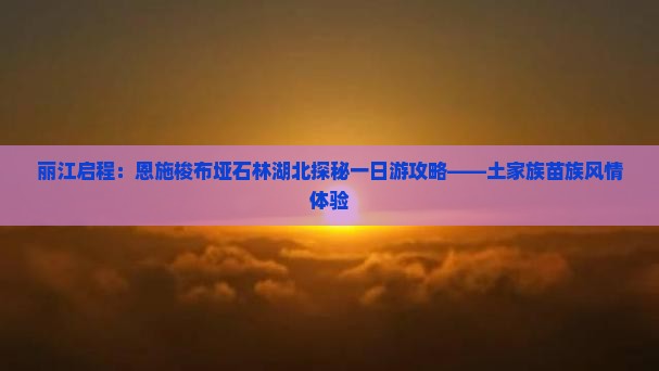 丽江去恩施梭布垭石林一日