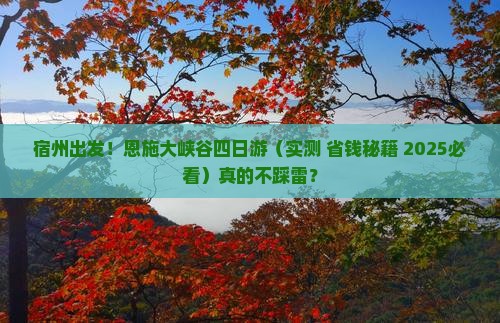 宿州去恩施大峡谷四日游