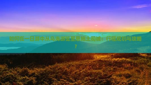 乌海到恩施土司城一日