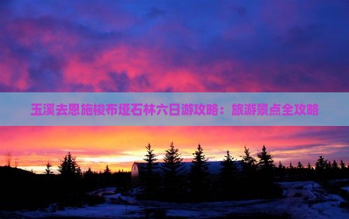 玉溪去恩施梭布垭石林六日游
