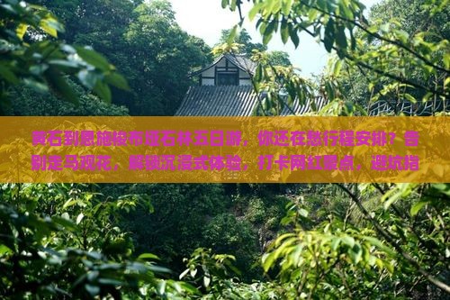 黄石到恩施梭布垭石林五日游