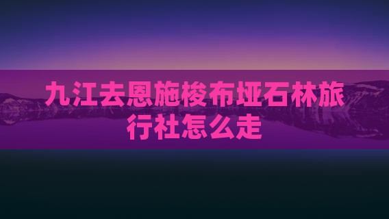 九江去恩施梭布垭石林旅行社