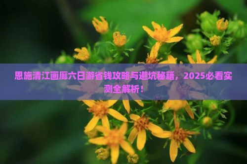 葫芦岛到恩施清江画廊六日游