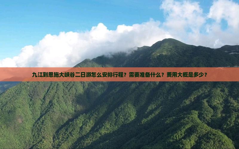九江到恩施大峡谷二日游