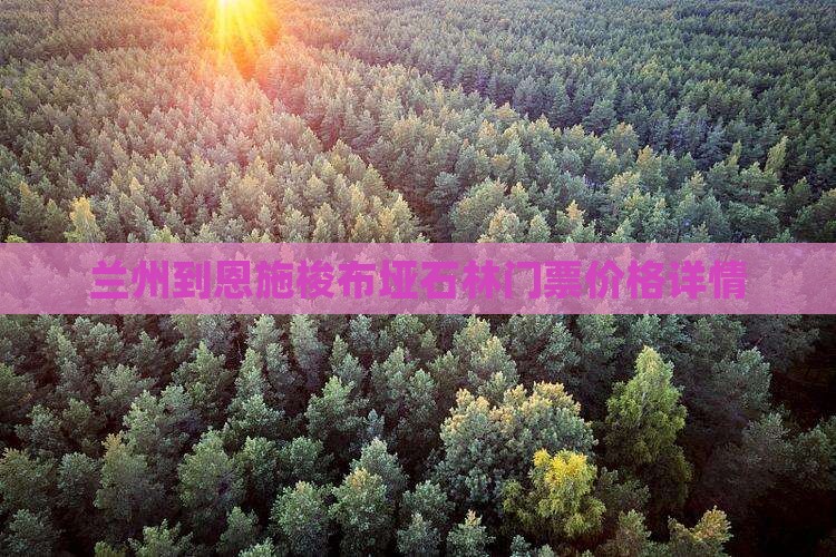 兰州到恩施梭布垭石林门票价格详情