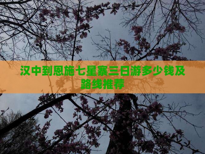 汉中到恩施七星寨三日游多少钱及路线推荐