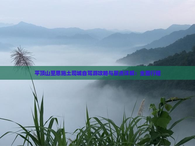 平顶山至恩施土司城自驾游攻略与景点详解：全面行程