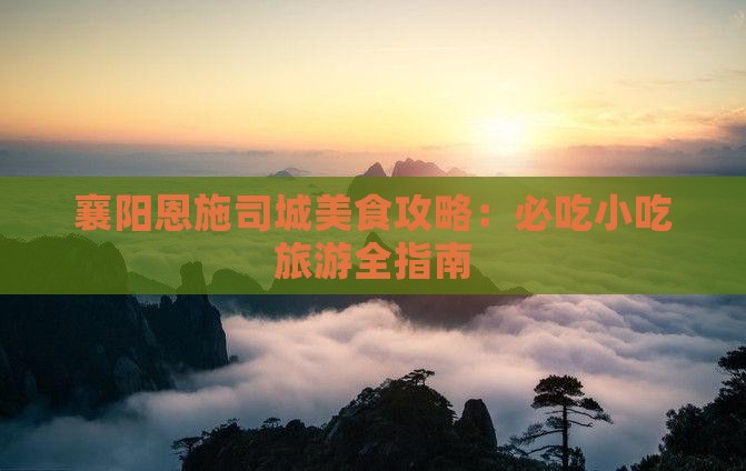 襄阳去恩施土司城旅游小吃