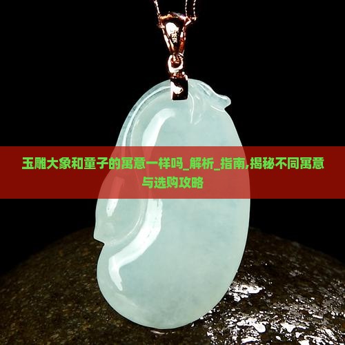 玉雕大象和童子的寓意一样吗