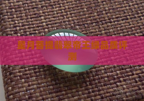 星月菩提翡翠帝王绿品质评测