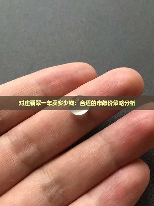 对庄翡翠一年卖多少钱：合适的市敞价策略分析