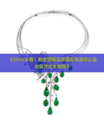 翡翠公盘的原石来源