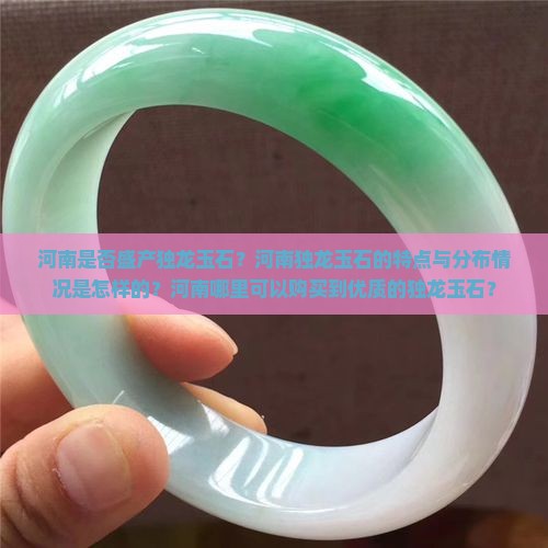 河南是否盛产独龙玉石？河南独龙玉石的特点与分布情况是怎样的？河南哪里可以购买到优质的独龙玉石？