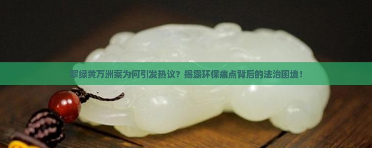 翠绿黄万洲案为何引发热议？揭露环保痛点背后的法治困境！