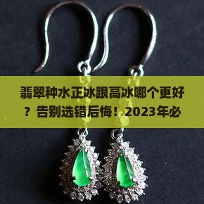 翡翠种水正冰跟高冰那个好些